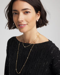 Fine Crystal Long Chain Necklace Gold - Chico's