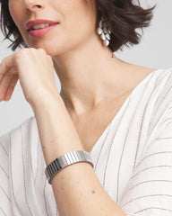Silver Tone Stretch Watchband Bracelet Silver - Chico's