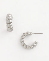 No Droop® Silvertone Twisted Hoop Earrings Silver - Chico's