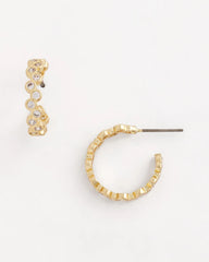 Goldtone Cubic Zirconia Hoop Earrings Gold - Chico's