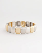 Mixed-Metal Matte Square Stretch Bracelet Mixed Metals - Chico's