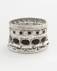 Black Mini Circle Stretch Bracelet Black - Chico's