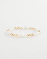 Goldtone Bead Stretch Bracelet Pearl - Chico's