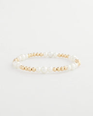 Goldtone Bead Stretch Bracelet Pearl - Chico's