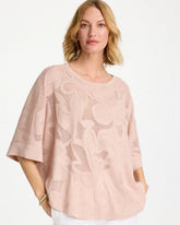 Boatneck Rounded Hem Poncho Rose Smoke - Chico's