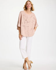 Boatneck Rounded Hem Poncho Rose Smoke - Chico's