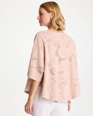 Boatneck Rounded Hem Poncho Rose Smoke - Chico's