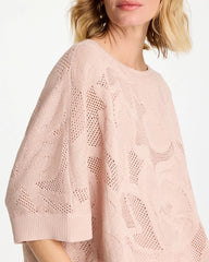 Boatneck Rounded Hem Poncho Rose Smoke - Chico's