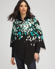 Convertible Knit Boatneck Poncho Dark Aqua - Chico's
