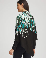 Convertible Knit Boatneck Poncho Dark Aqua - Chico's