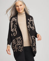 Ottoman Jacquard Cocoon Cardigan Black - Chico's