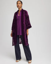 Floral Burnout Kimono Purple Royale - Chico's