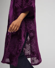 Floral Burnout Kimono Purple Royale - Chico's