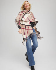 Reversible Printed Fringe Ruana Champagne Fizz - Chico's