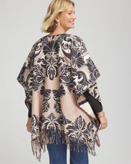 Reversible Printed Fringe Ruana Champagne Fizz - Chico's