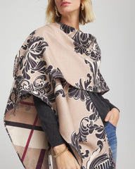 Reversible Printed Fringe Ruana Champagne Fizz - Chico's