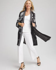 Tie-Front Long Kimono Black - Chico's