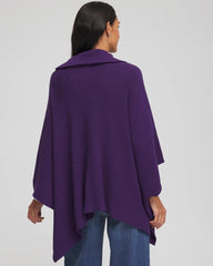 Rhinestone Zip-Collar Sweater Poncho Purple Elixir - Chico's