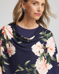 Asymmetrical Convertible Sweater Poncho Passport Blue - Chico's