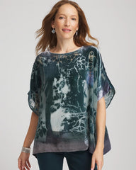 Velvet Burnout Passion Poncho Striking Teal - Chico's