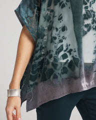 Velvet Burnout Passion Poncho Striking Teal - Chico's