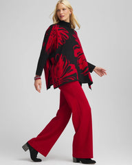 Floral Poncho Black - Chico's