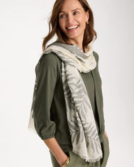 Palm Embroidered Oblong Scarf White - Chico's