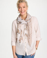 Striped Floral Oblong Scarf Neutral - Chico's