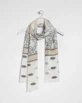 Neutral Paisley Polka Dot Oblong Scarf Neutral - Chico's