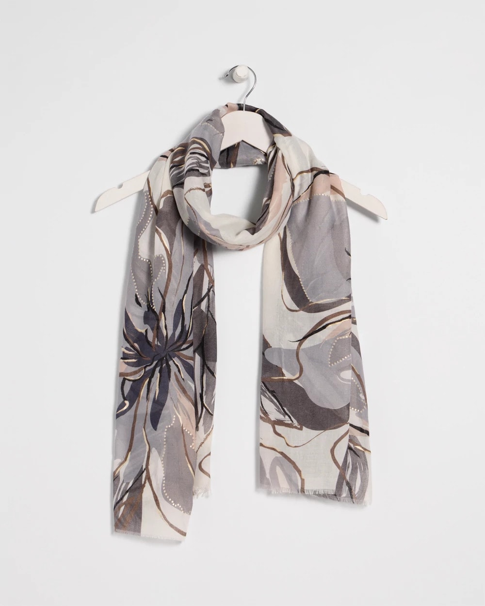 Foiled Floral Oblong Scarf Neutral - Chico's