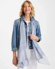 Lurex Trim Oblong Scarf Blue - Chico's