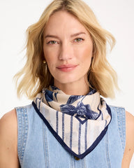Striped Floral Square Scarf Pale Sand - Chico's