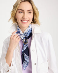 Ellie Sprigs Square Scarf Amparo Blue - Chico's