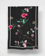 Kyoto Bloom Oblong Scarf Black - Chico's