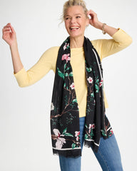 Kyoto Bloom Oblong Scarf Black - Chico's