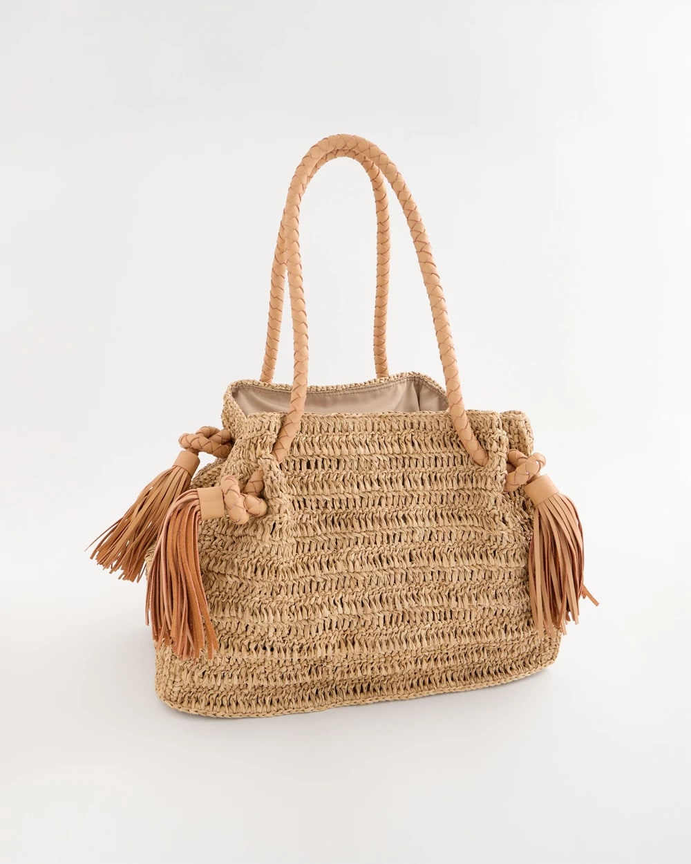 Chico's x Romi Boho 4-Tassel Tote Natural - Chico's