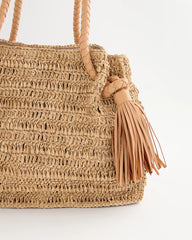 Chico's x Romi Boho 4-Tassel Tote Natural - Chico's