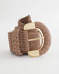 Satin Stretch Metal Belt Taupe - Chico's