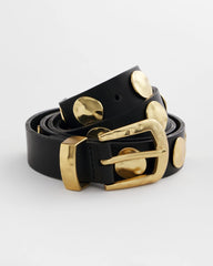 Studded Faux Leather Trouser Belt Black - Chico's