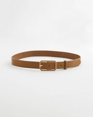 Cognac Enamel Buckle Trouser Belt Brown - Chico's