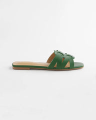Cassidy Cross-Strap Slide Sandals Green - Chico's