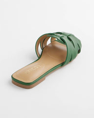 Cassidy Cross-Strap Slide Sandals Green - Chico's