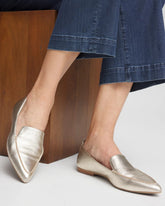 Gold Metallic Leather Loafer Gold - Chico's