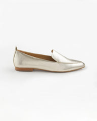 Gold Metallic Leather Loafer Gold - Chico's