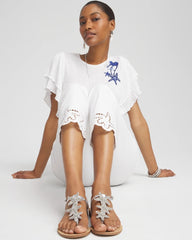 Beach Starfish T-Strap Sandals Silver - Chico's