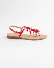 Coral Beach T-Strap Sandals Red - Chico's