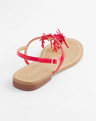 Coral Beach T-Strap Sandals Red - Chico's