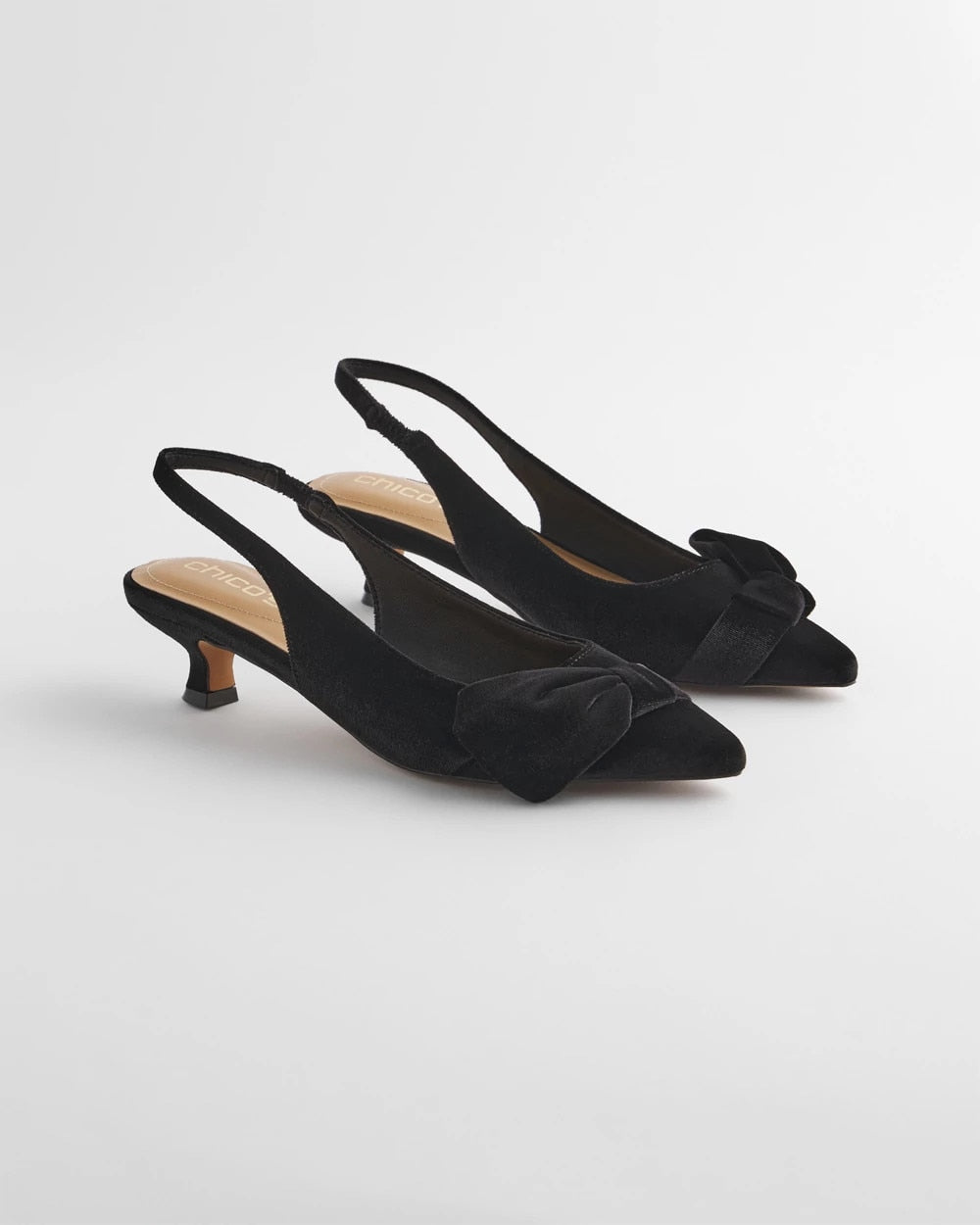 Charm Velvet Bow Kitten Heels Black - Chico's