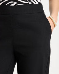 Pull-On Wide-Leg Linen Pants Black - Chico's