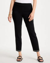 Contrast Scallop Brigitte™ Slim Crop Pant Black - Chico's